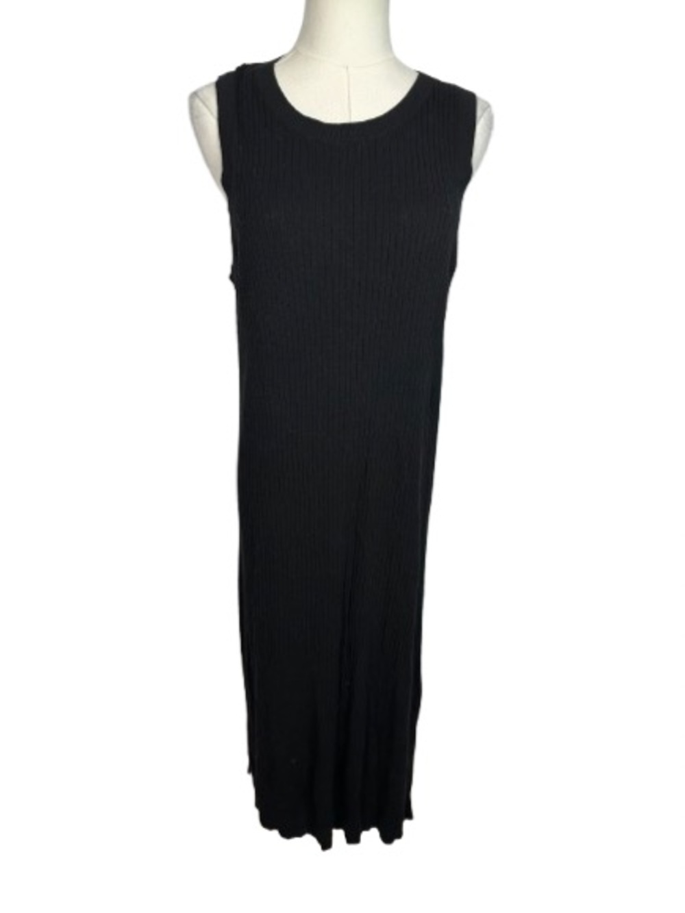 Banana Republic Black Ribbed Sleeveless Sweater Maxi Dress